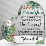 Hart van epoxy met bloemen friendship isnt about who youve, Ophalen of Verzenden, Nieuw