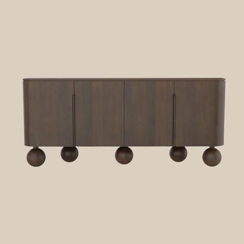 *WOONWINKEL* Dressoir Hout Met Bolpoten, Huis en Inrichting, Kasten | Dressoirs, Nieuw, Verzenden