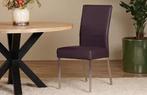 Leren eetkamerstoelen met rvs poten, Huis en Inrichting, Stoelen, Ophalen of Verzenden, Nieuw, Leer