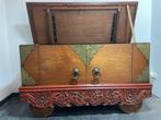 Kist - Gegoten messing, Teak - Koloniale kist