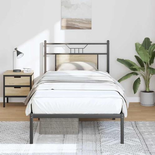 vidaXL Bedframe zonder matras hout sonoma eikenkleurig, Huis en Inrichting, Slaapkamer | Bedden, 90 cm, 200 cm, Bruin, Eenpersoons