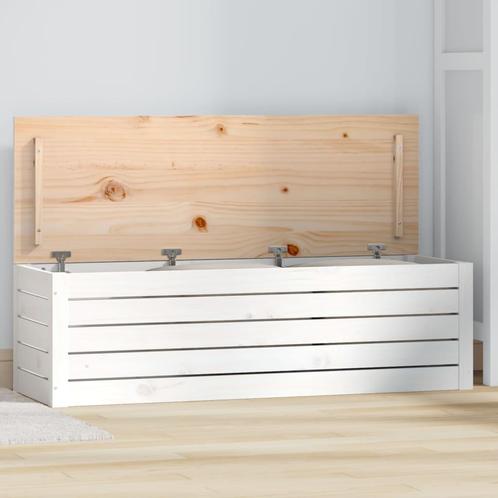 vidaXL Opbergbox wit 109x36,5x33 cm massief grenenhout, Huis en Inrichting, Kasten | Overige, Nieuw, Verzenden