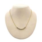 Gouden collier met vaste hanger van opaal en diamant; 0,2..., Gebruikt, Overige kleuren, Ophalen of Verzenden, Met edelsteen