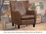 Leren fauteuil Hug - Vintage Brown (bruin) - Poten hout, Huis en Inrichting, Fauteuils, Nieuw, Ophalen of Verzenden, 75 tot 100 cm