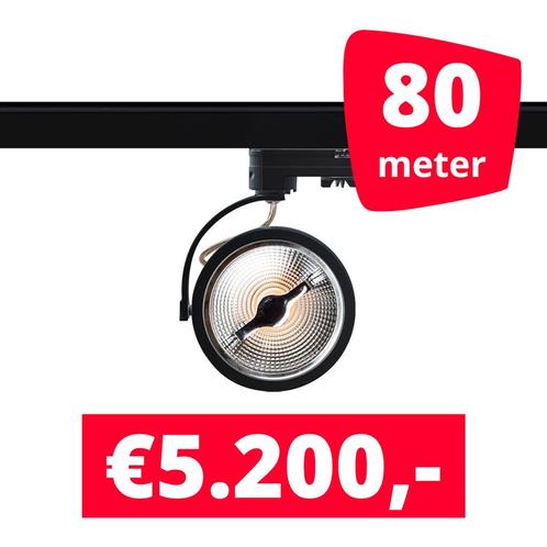 80X LED Track Spot AR 111 Zwart 2700K Extra Warmwit + 80M, Zakelijke goederen, Kantoor en Winkelinrichting | Winkel en Inventaris