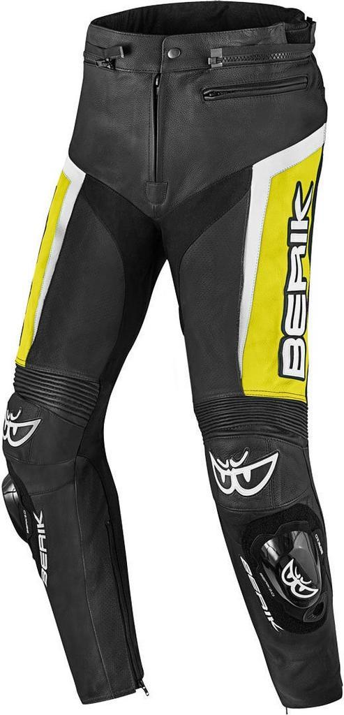 Berik Misle Zwart Wit Geel Leren Motorbroek, Motoren, Kleding | Motorkleding, Heren, Nieuw met kaartje, Broek | leer, Verzenden