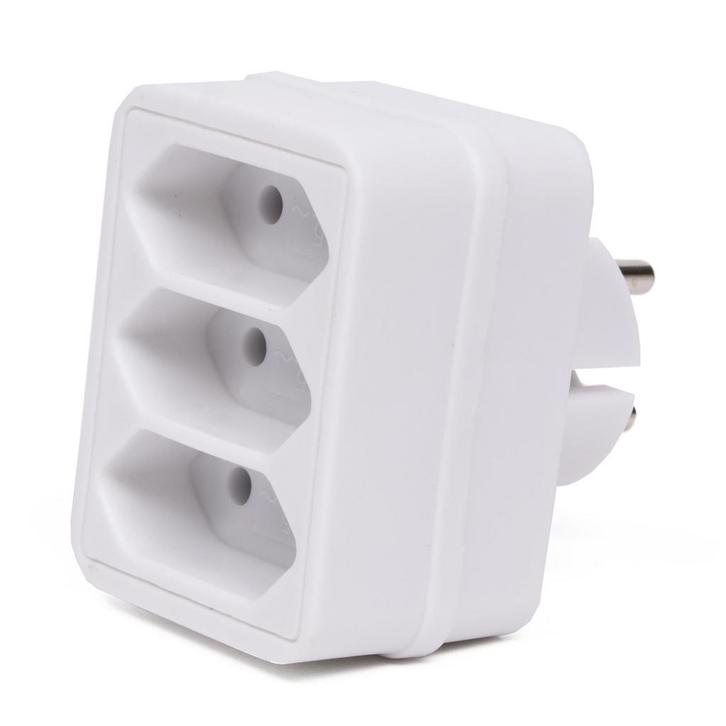 Benson Driewegstekker - wit - 2.5A - 230V - compact formaat, Doe-het-zelf en Verbouw, Elektra en Kabels, Nieuw, Ophalen of Verzenden