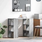 vidaXL Bureau met plank met opslag Grijs 90 x 50 x 75 cm, Huis en Inrichting, Verzenden, Nieuw
