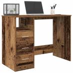 vidaXL Bureau 102x76x50 cm bewerkt hout oud houtkleurig, Verzenden, Nieuw