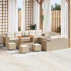vidaXL Tuin Sofa Set in hoogte verstelbaar 13 pcs Beige poly, Verzenden, Nieuw