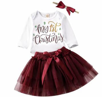 3-delige tutu kerst outfit My First Christmas beschikbaar voor biedingen