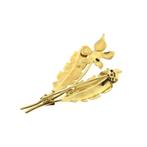 Gouden Art Nouveau broche met granaat., Gebruikt, Overige kleuren, Ophalen of Verzenden, Met edelsteen