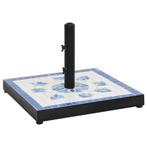 vidaXL Parasolvoet vierkant 12 kg blauw en wit, Tuin en Terras, Parasols, Verzenden, Nieuw, Parasolvoet
