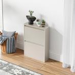 Schoenenkast Sokndal 2 kleppen gebroken wit 71x50x15 cm [en., Huis en Inrichting, Kasten | Schoenenkasten, Verzenden, Nieuw