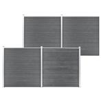 vidaXL Schutting 699x186 cm HKC grijs, Verzenden, Nieuw, Kunststof, 1 tot 2 meter