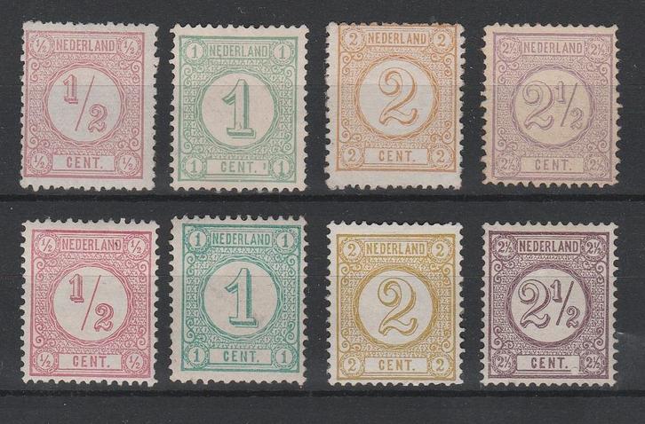 Postzegels Nederland 1876 Cijfer NR.30-33 + 30b-33a (168), Postzegels en Munten, Postzegels | Nederland, Postfris, T/m 1940, Verzenden