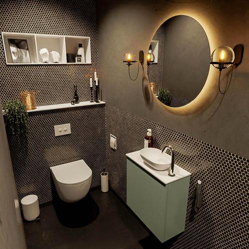 MONDIAZ FOWY toiletmeubel 50cm kleur army. Waskom positie, Doe-het-zelf en Verbouw, Sanitair, Bad, Nieuw, Ophalen of Verzenden