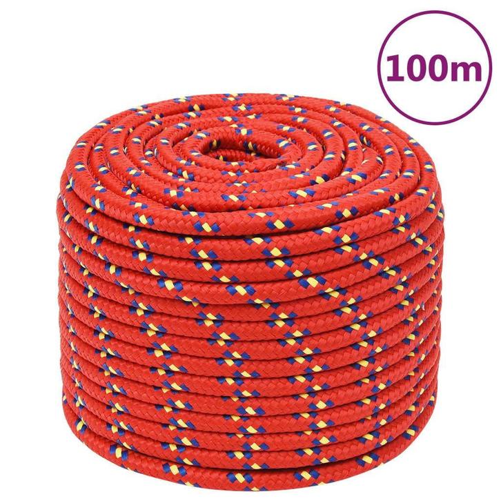 Rood Boottouw 12mm 100m | OP = OP | 40% Retour, Watersport en Boten, Accessoires en Onderhoud, Nieuw, Lijn of Blok, Ophalen of Verzenden