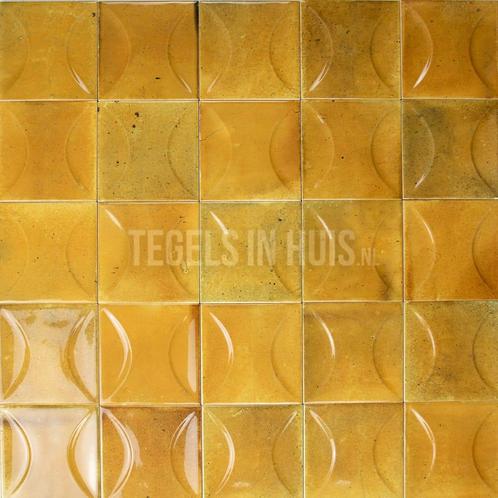 Wandtegel hanoi caramel geel decor 10x10 wandtegel, Doe-het-zelf en Verbouw, Tegels, Wandtegels, Nieuw, 10 m² of meer, Keramiek