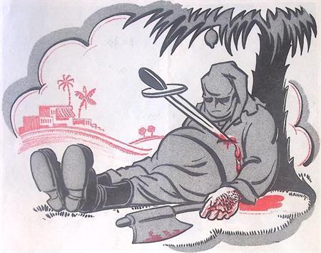 Spotprent over de vermoorde beul in Spanje (lijst optie), Antiek en Kunst, Kunst | Litho's en Zeefdrukken, Verzenden