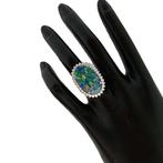 Ring - 18 karaat Witgoud Opaal - Diamant - 18K opaal en, Sieraden, Tassen en Uiterlijk, Ringen, Nieuw