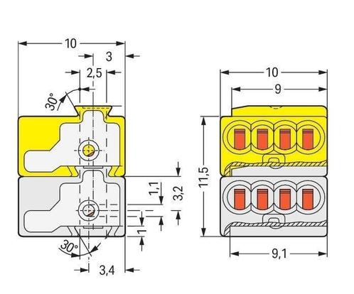Wago Micro Bus Systeem Aansluit Terminal - 243-212 [50, Doe-het-zelf en Verbouw, Elektra en Kabels, Overige typen, Nieuw, Verzenden