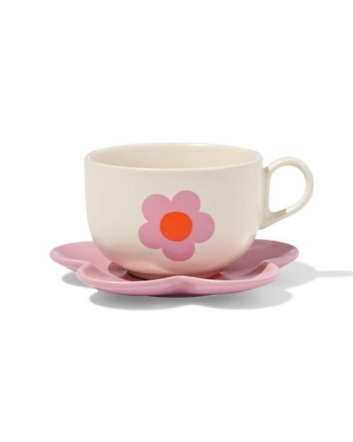 HEMA Kop en schotel 220ml bloem, Huis en Inrichting, Keuken | Servies, Nieuw, Verzenden
