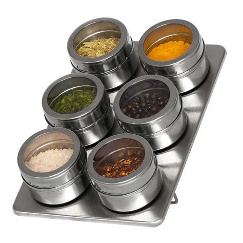 RVS Kruidenpotjes Magnetisch - Inclusief 6 Potjes - Blackwel, Huis en Inrichting, Keuken | Keukenbenodigdheden, Verzenden