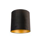 Velours lampenkap zwart 40/40/40 met gouden binnenkant, Huis en Inrichting, Lampen | Lampenkappen, 25 tot 50 cm, Zwart, Nieuw