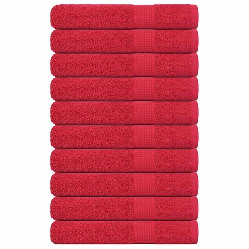 vidaXL Handdoeken 10 st 100x200 cm 360 g/m² 100% katoen rood, Huis en Inrichting, Badkamer | Badtextiel en Accessoires, Rood, Nieuw