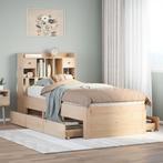 vidaXL Bed met boekenkast zonder matras massief grenenhout, Verzenden, Nieuw, Bruin, Hout
