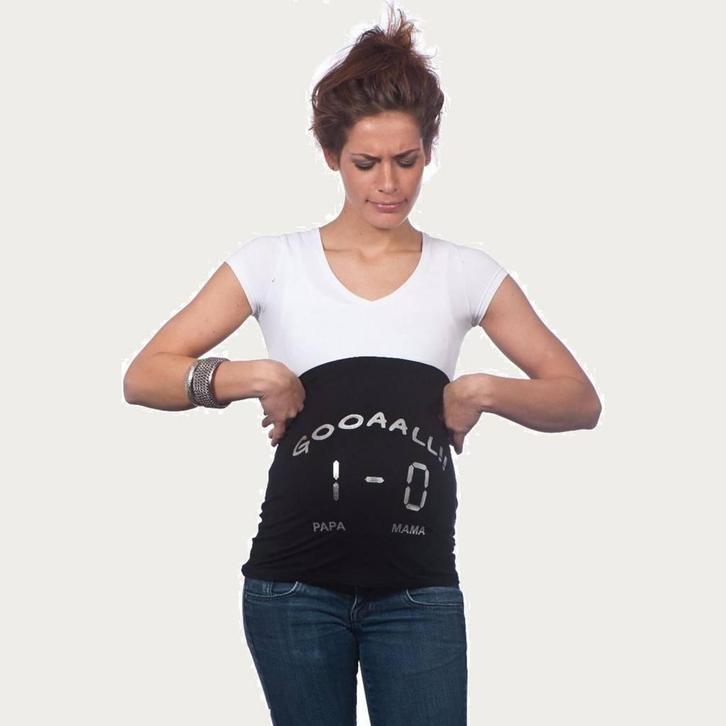 Op en Top Zwanger Zwangerschaps Buikband Gooaall 1-0 Zwart, Kleding | Dames, Positiekleding, Nieuw