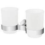 Tandenborstelhouder Haceka Gio Dubbel Glas Met Chroom, Ophalen of Verzenden, Nieuw