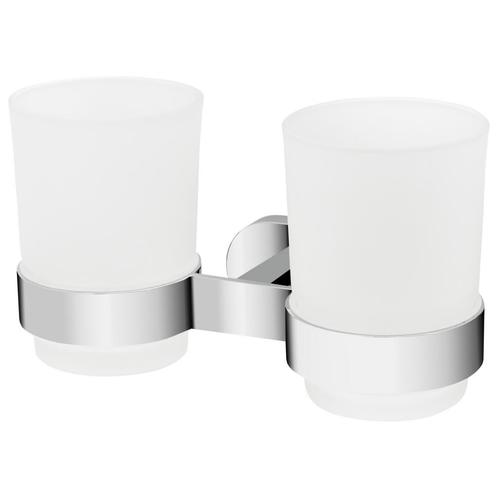 Tandenborstelhouder Haceka Gio Dubbel Glas Met Chroom, Doe-het-zelf en Verbouw, Sanitair, Ophalen of Verzenden