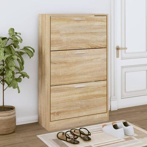 vidaXL Schoenenkast 63x24x103 cm bewerkt hout sonoma, Huis en Inrichting, Kasten | Schoenenrekken, Nieuw, Verzenden
