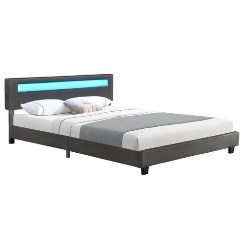 Gestoffeerd bed Paris - 180 x 200 cm - Donkergrijs - LED Ver, Huis en Inrichting, Slaapkamer | Bedden, Nieuw, Verzenden