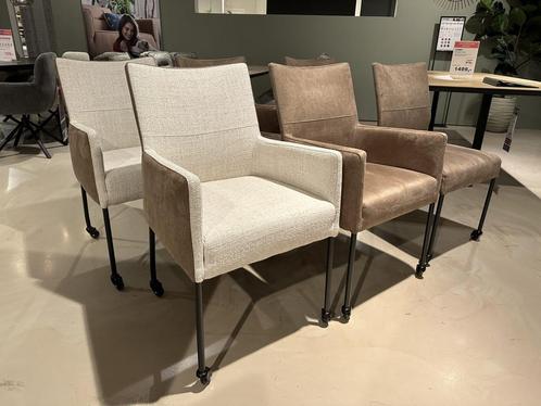 Eetkamerstoel Lanny - set van 6 **SHOWROOMMODEL**, Huis en Inrichting, Stoelen, Bruin, Nieuw, Stof