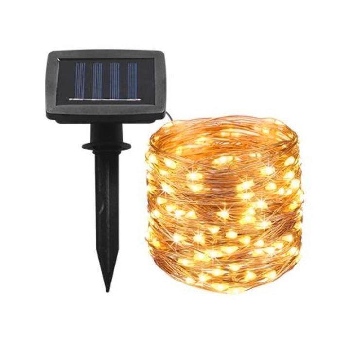 Solar lichtslinger Twinkle | 10 Meter | 100 LEDs, Tuin en Terras, Buitenverlichting, Zonne-energie, 50 tot 250 watt, Nieuw, Hanglamp