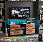 TV-Meubel Industrieel met LED-Verlichting en 4 Lades Hout, 100 tot 150 cm, Verzenden, Nieuw, Minder dan 100 cm