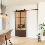 Stalen Schuifdeur 6 Vlaks met kickplate Brons Brons rook gla, Doe-het-zelf en Verbouw, Nieuw, Metaal, 75 tot 150 cm, 150 tot 225 cm