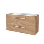 Badmeubelset BWS Salt 120x46cm Met Grepen 2 Lades Met, Doe-het-zelf en Verbouw, Sanitair, Ophalen of Verzenden, Nieuw, Chroom