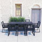 vidaXL 9-delige Tuinset PVC-rattan zwart, Tuin en Terras, Tuinsets en Loungesets, Kunststof, Verzenden, Nieuw, 8 zitplaatsen