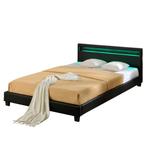 Bed Parijs met LED-verlichting bedbodem 160x200 cm zwart, Verzenden, Nieuw