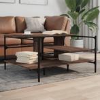 vidaXL Salontafel 100x100x48,5 cm bewerkt hout bruin, Huis en Inrichting, Tafels | Salontafels, Verzenden, Nieuw, Overige houtsoorten