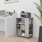 vidaXL Rolkast 60x35x75 cm bewerkt hout betongrijs, Verzenden, Nieuw