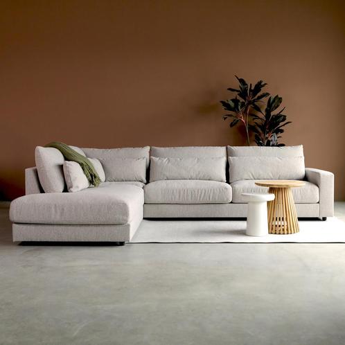 *WOONWINKEL* Hoekbank Met Chaiselounge Beige Links, Huis en Inrichting, Banken | Bankstellen, Nieuw, Verzenden