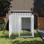 vidaXL Hondenhok met ren lichtgrijs 110x201x110 cm, Dieren en Toebehoren, Verzenden, Nieuw