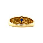 Gouden ring met saffier en zirkonia 14 krt, Sieraden, Tassen en Uiterlijk, Ringen, Ophalen of Verzenden, Nieuw