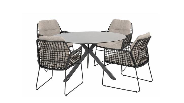 Taste by 4 Seasons Rhodos tuinset met Locarno tafel HPL blad, Tuin en Terras, Tuinsets en Loungesets, Ophalen of Verzenden