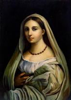 Scuola italiana (XX), After Raffaello Sanzio - La Velata -, Antiek en Kunst, Kunst | Schilderijen | Klassiek